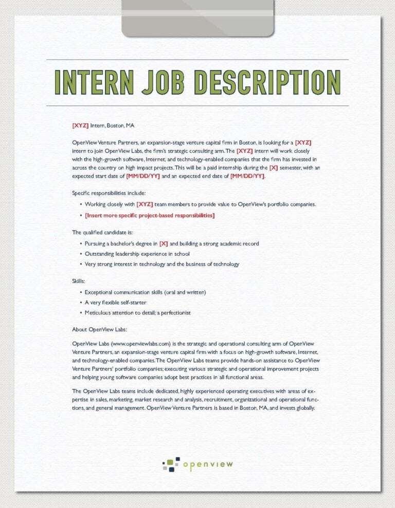 21 Free 19 Free Job Description Templates Word Excel Formats