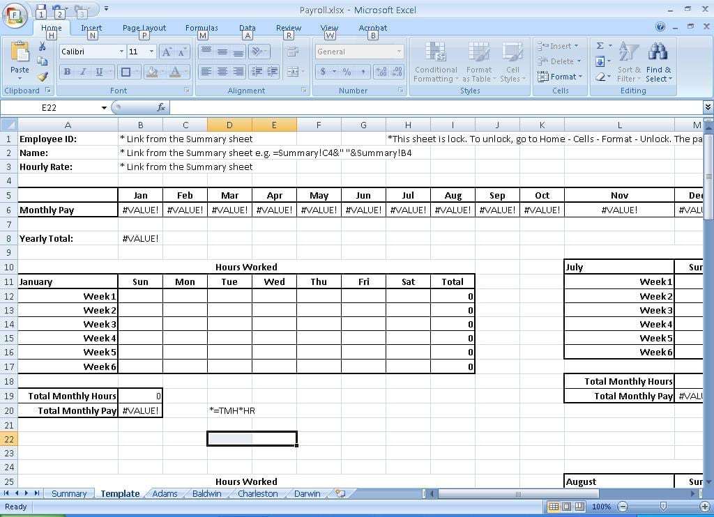 payroll sample template 11.6464