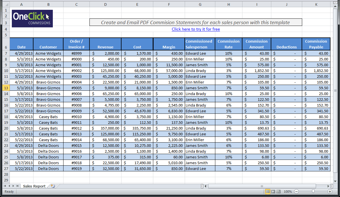 payroll sample template 1964