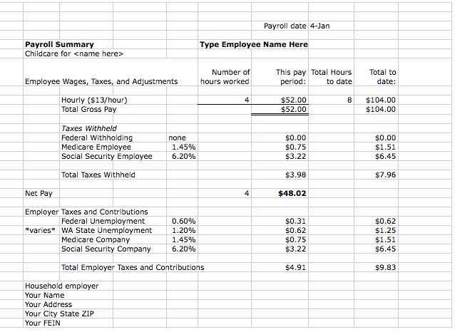 payroll sample template 8974