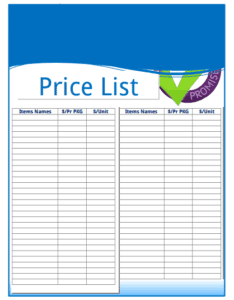 21+ Free Price List Template - Word Excel Formats