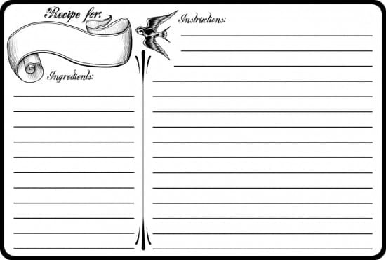 recipe card sample 2946