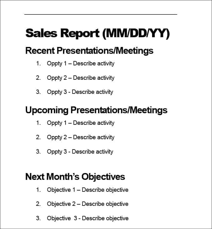 sales report sample 5941