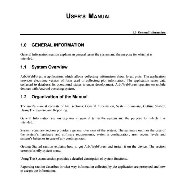 User Manual Template - Get Thousands of Free Manuals Books
