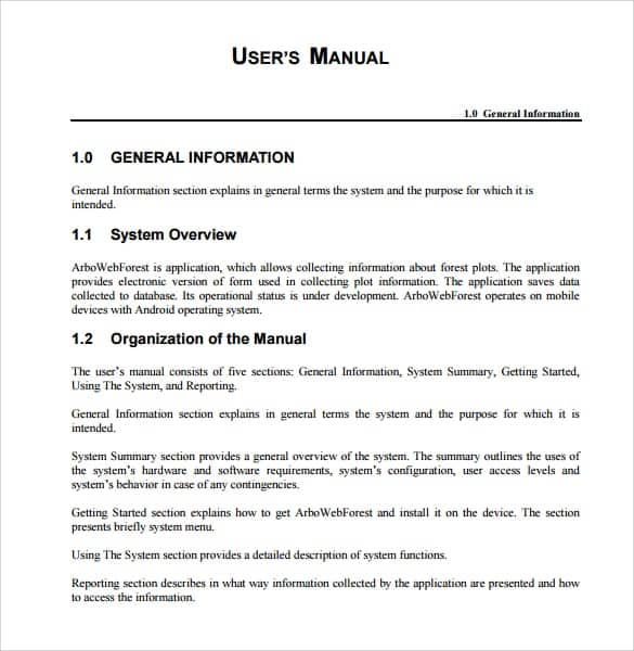 21 Free User Manual Templates Word Excel Formats