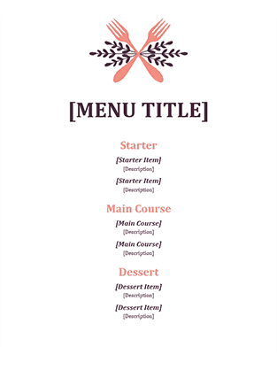 Free Restaurant Menu sample 18.61