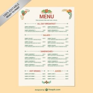 21+ Free Restaurant Menu Templates - Word Excel Formats