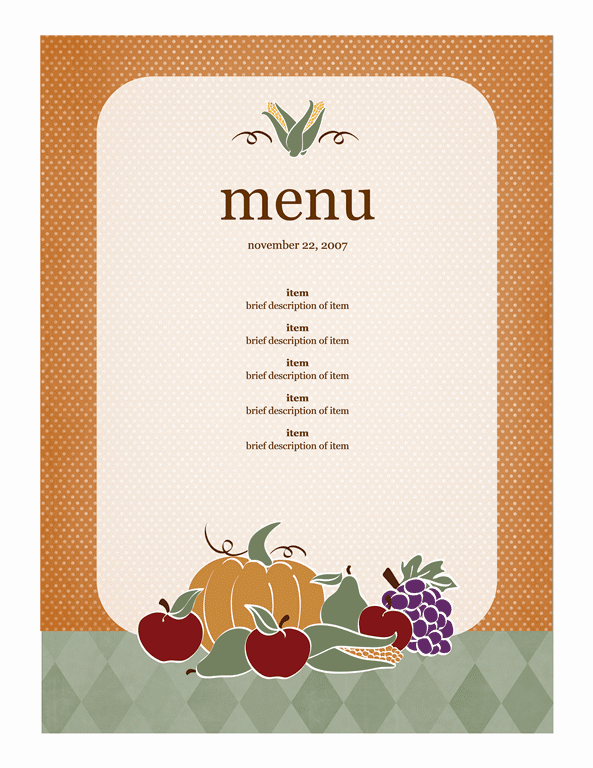 free menu templates download for word