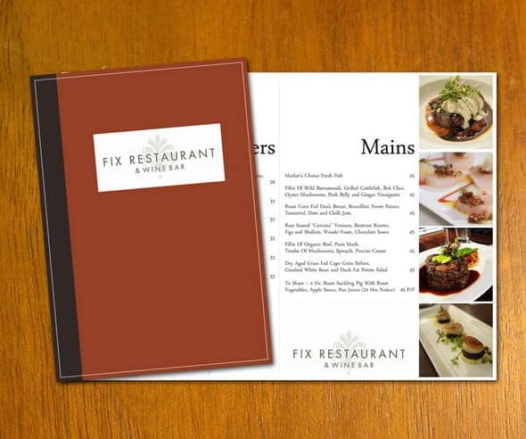 Free Restaurant Menu sample 8941