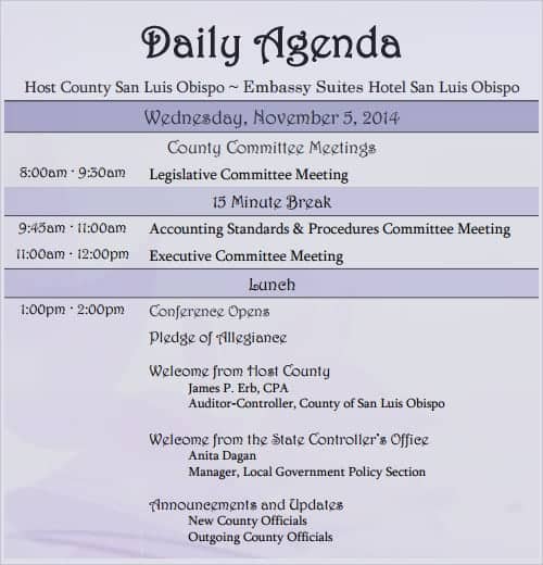 agenda sample 10.641