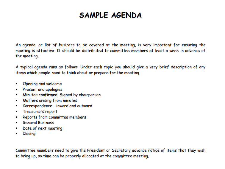 agenda template 341