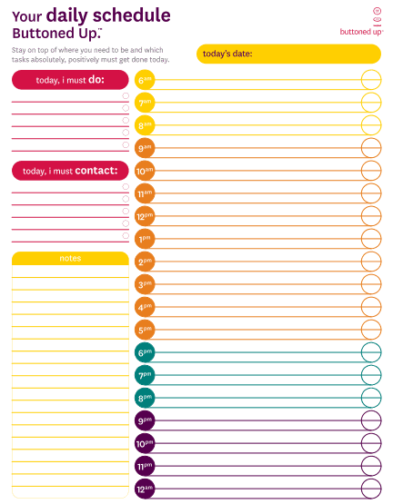 daily schedule template 3641