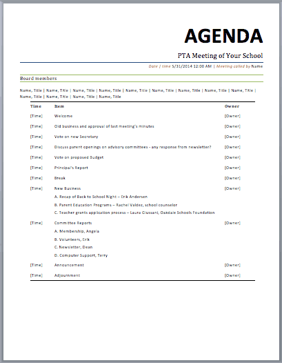 meeting agenda sample 12.4