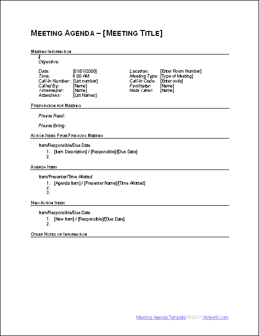 meeting agenda sample 14.64