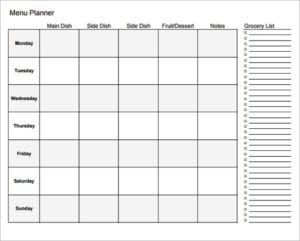 21+ Free Menu Planner Template - Word Excel Formats