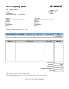 21+ Free Sales Invoice Template - Word Excel Formats