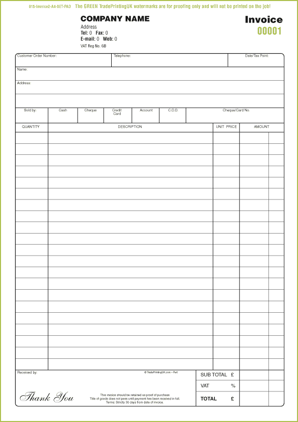 sales invoice sample 941