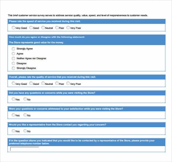 sample survey template 5461