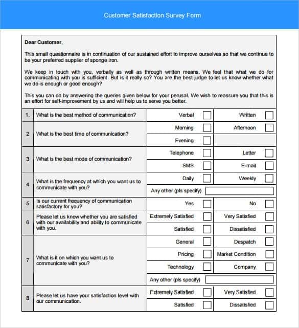 sample survey template 641