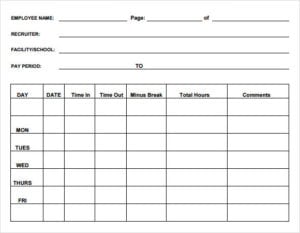 21+ Free Time Sheet Template - Word Excel Formats