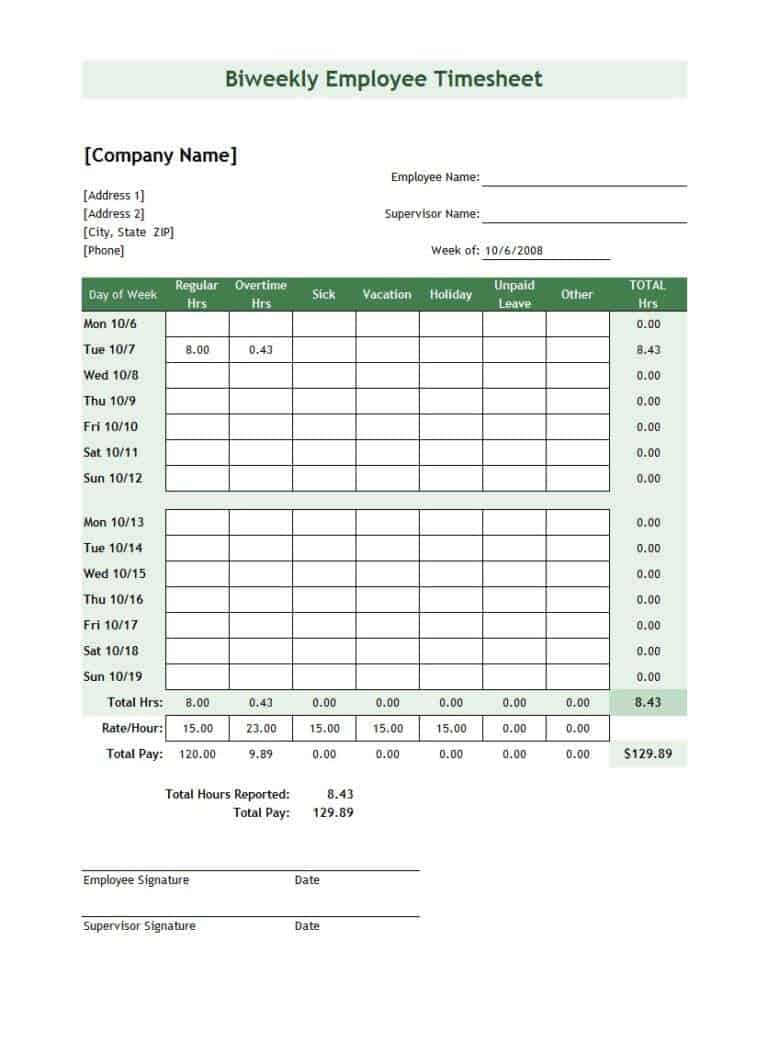 21+ Free Time Sheet Template - Word Excel Formats