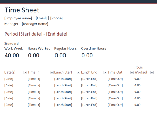 time sheet sample 841