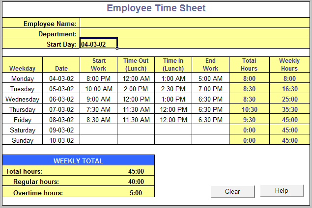 time sheet template 141