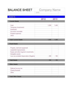 21+ Free 22+ Free Balance Sheet Template - Word Excel Formats