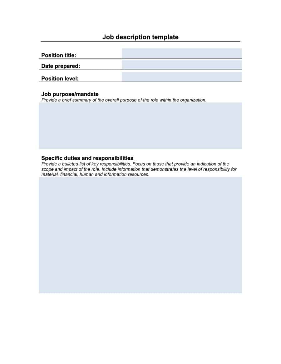 Job Description Format Free Word Templates Www vrogue co