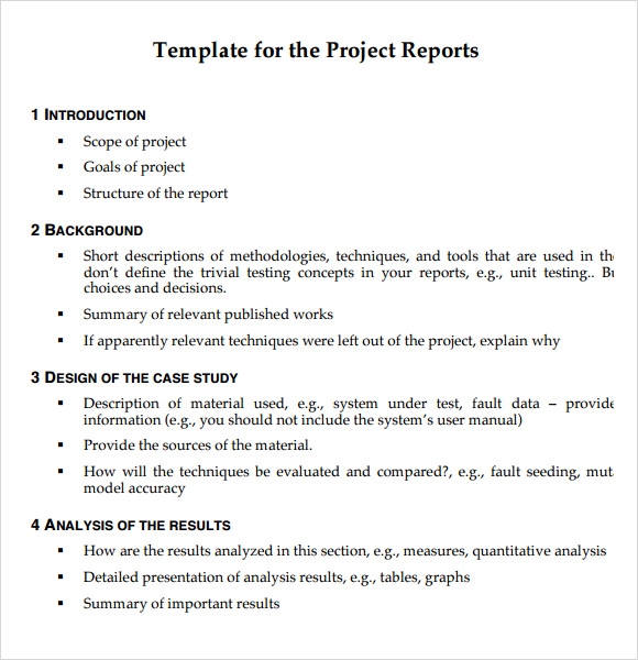 Sample Project Report Download