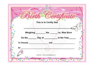 21+ Free 14+ Free Birth Certificate Templates - Word Excel Formats