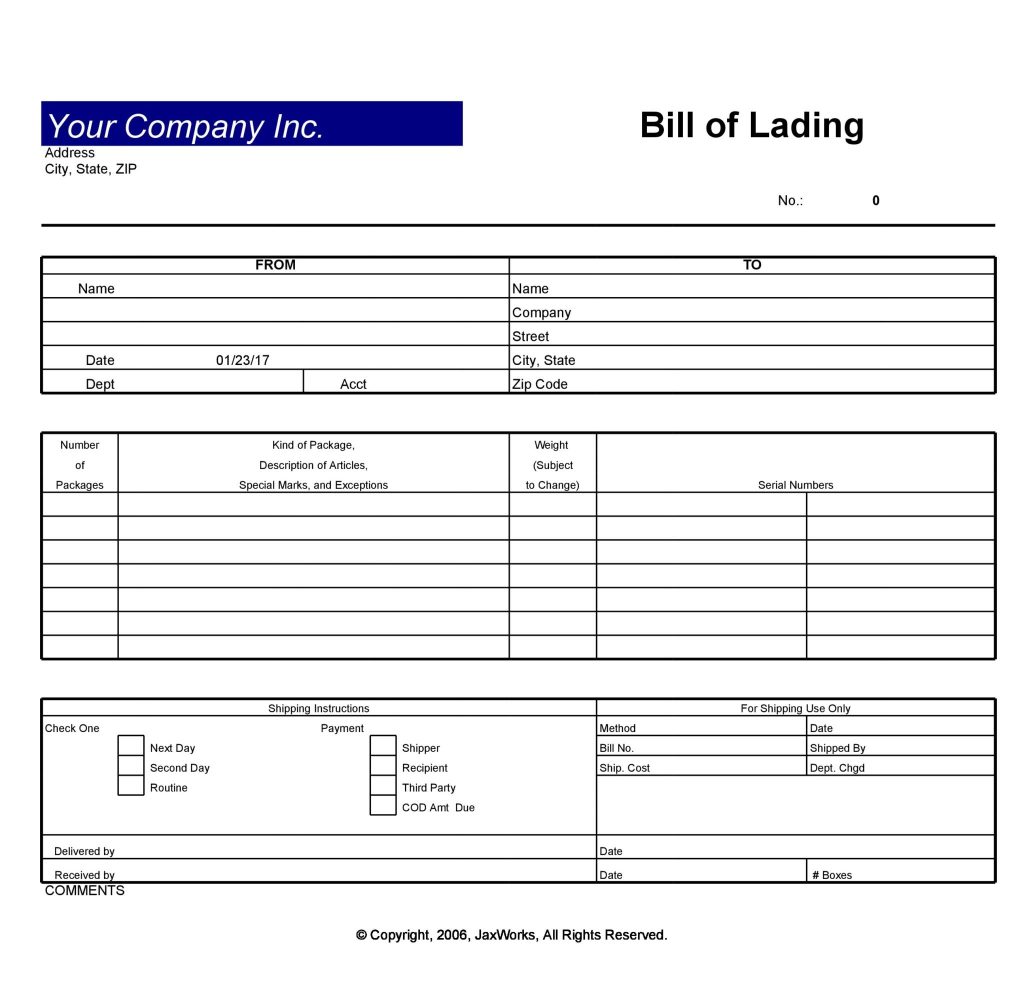 21+ Free 11+ Free Bill Of Lading Templates - Word Excel Formats